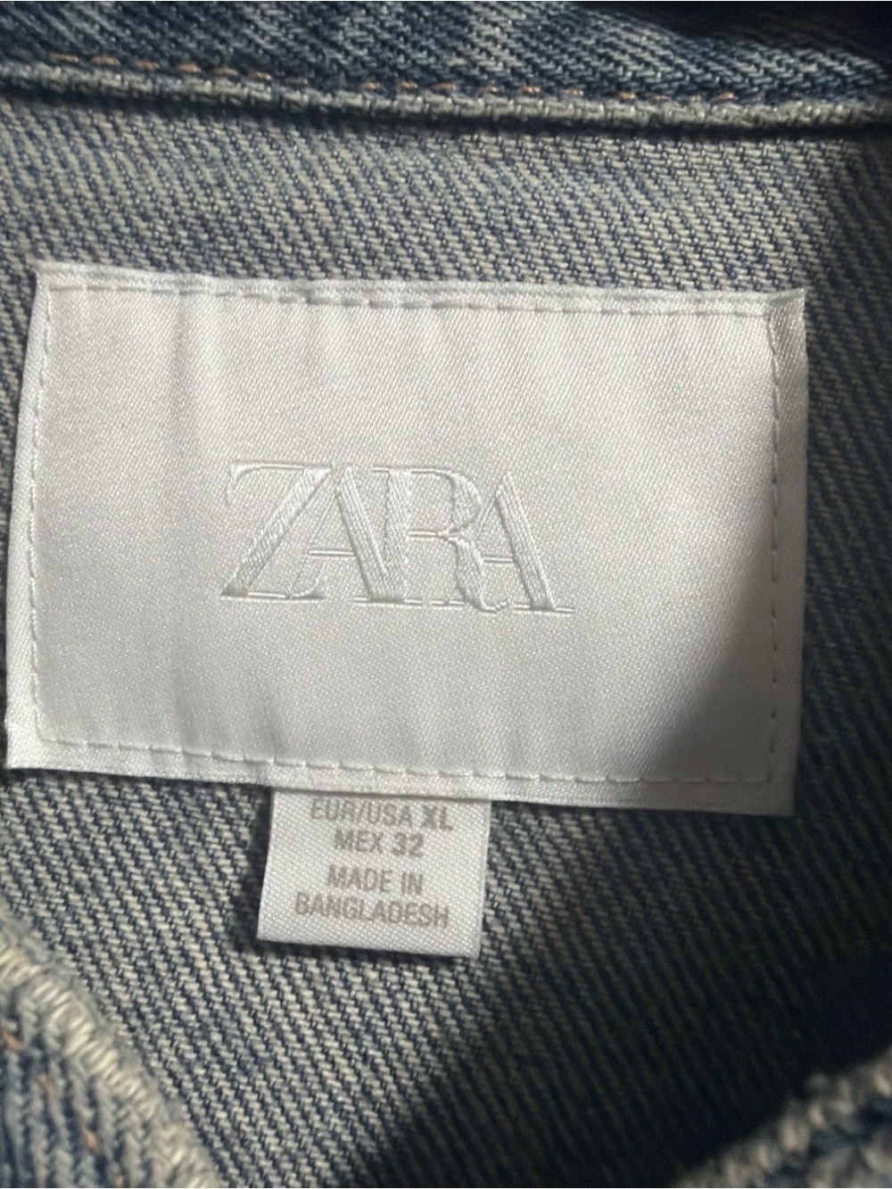Zara Light Blue Military-Inspired Denim Jacket size XL - Picture 2 of 6